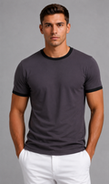 Ringer Tee  Grey x Black