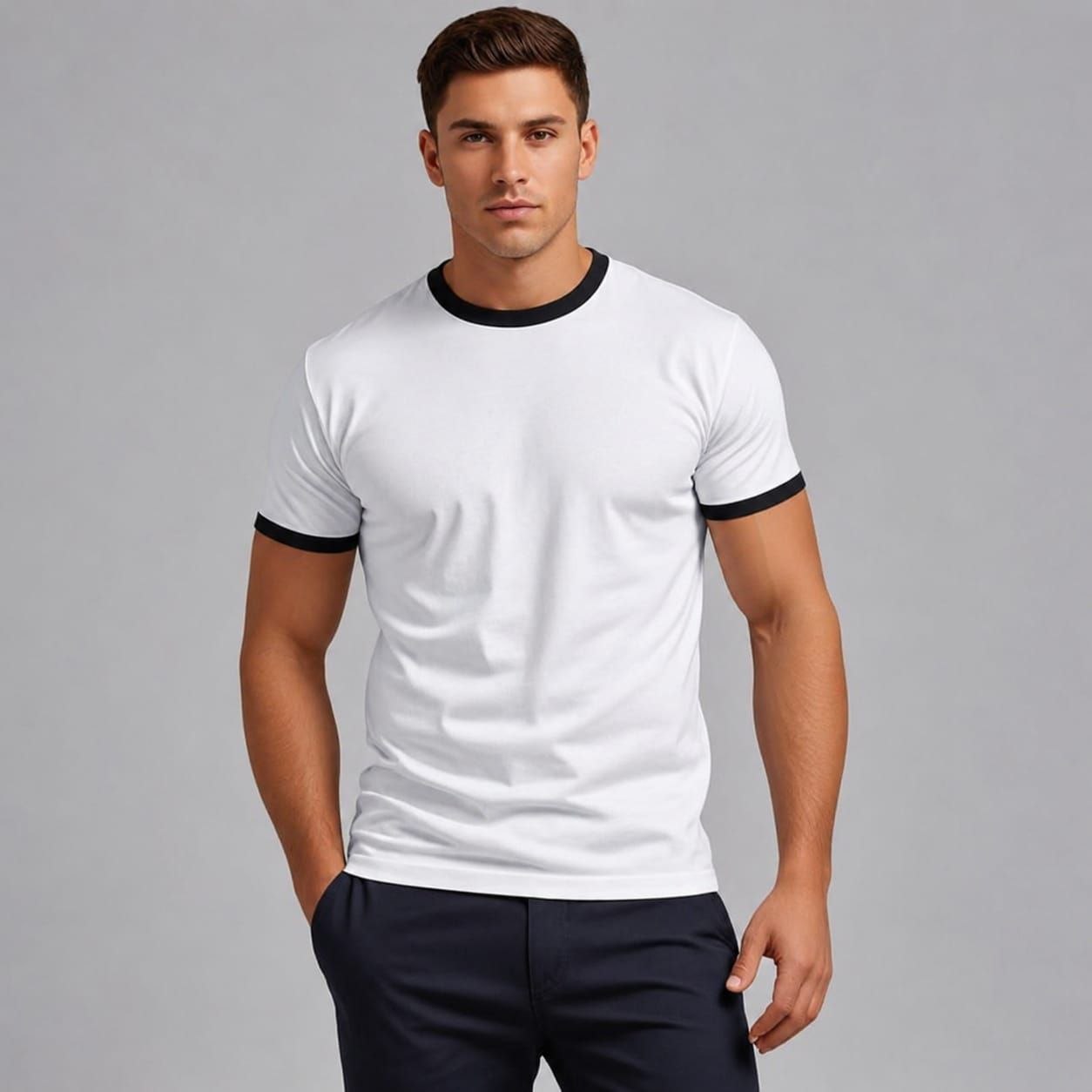 Ringer Tee White x Black