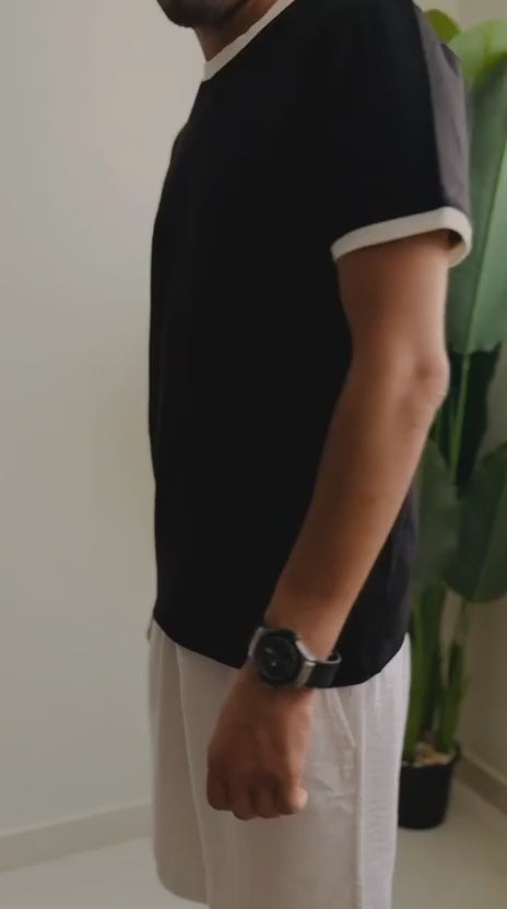 Ringer Tee  Black x White